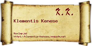 Klementis Kenese névjegykártya